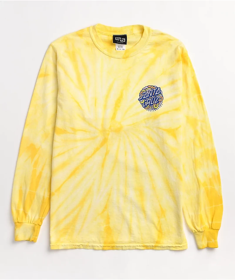 Santa Cruz Funky Dot Yellow Tie Dye Long Sleeve T-Shirt