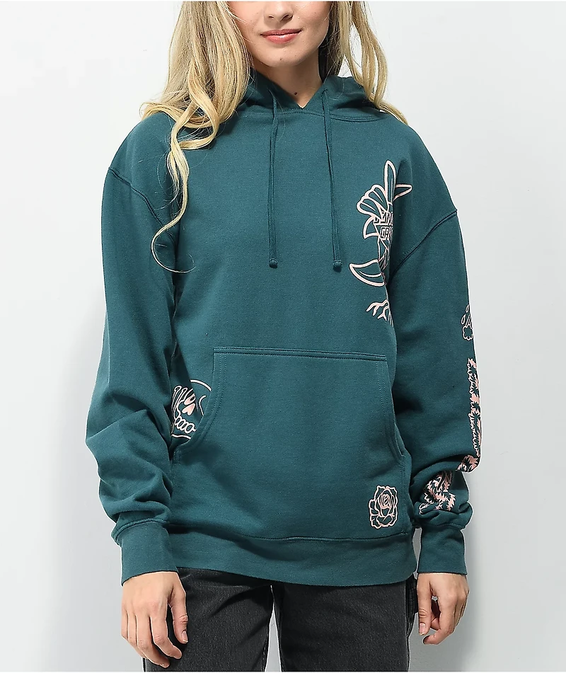 Santa Cruz Garden Teal Hoodie
