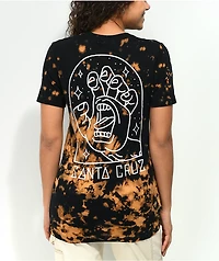 Santa Cruz Gateway Hand Black Bleach Dye T-Shirt