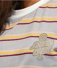 Santa Cruz Glow Dot Grey Sunrise Stripe T-Shirt
