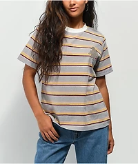 Santa Cruz Glow Dot Grey Sunrise Stripe T-Shirt