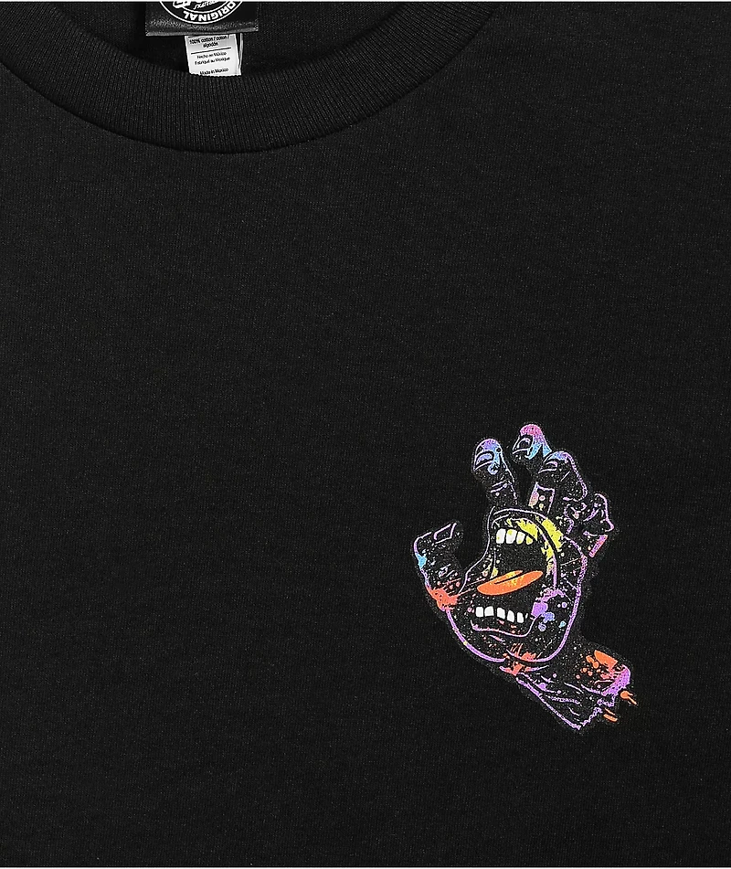 Santa Cruz Hand Splatter Black Long Sleeve T-Shirt
