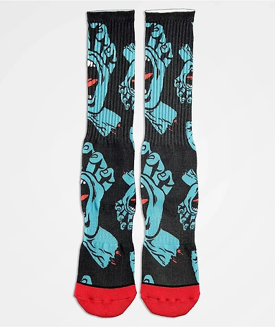 Santa Cruz Hands Allover Black Crew Socks