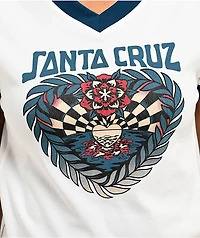 Santa Cruz Heart Set Ringer Ivory Crop T-Shirt