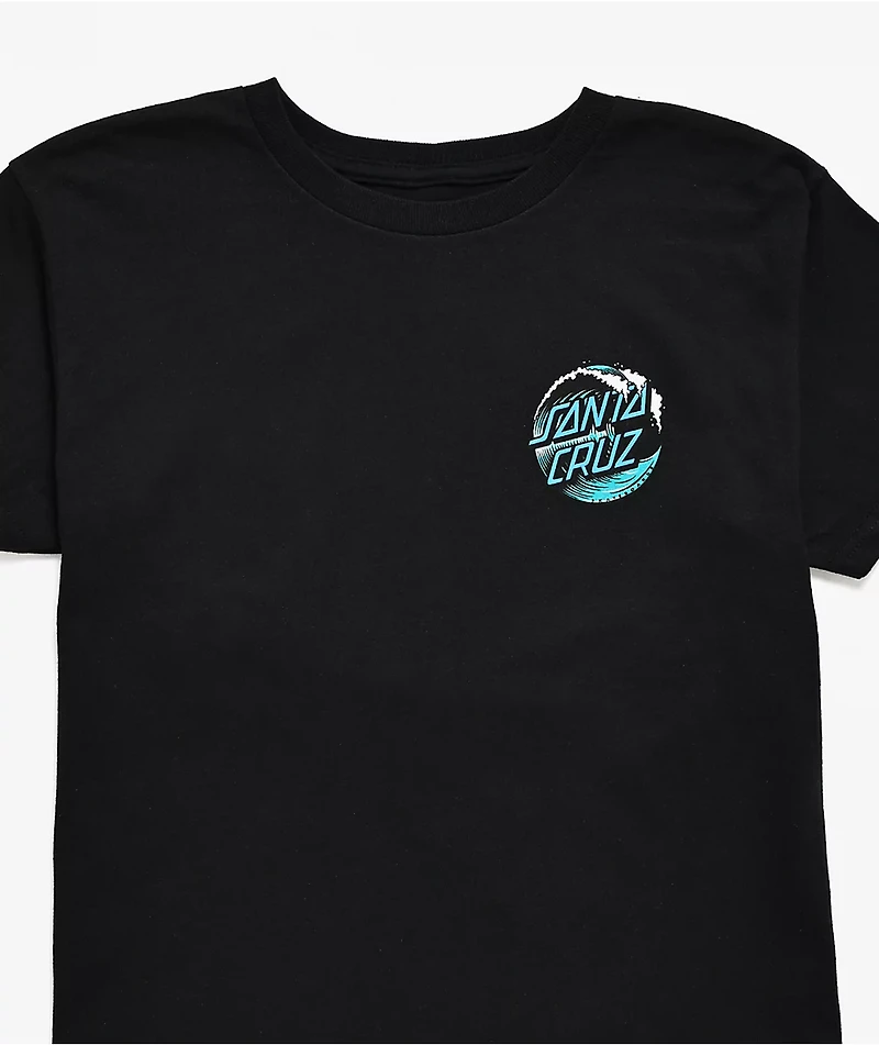 Santa Cruz Kid's Wave Dot Black T-Shirt