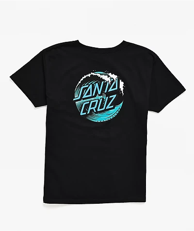 Santa Cruz Kid's Wave Dot Black T-Shirt