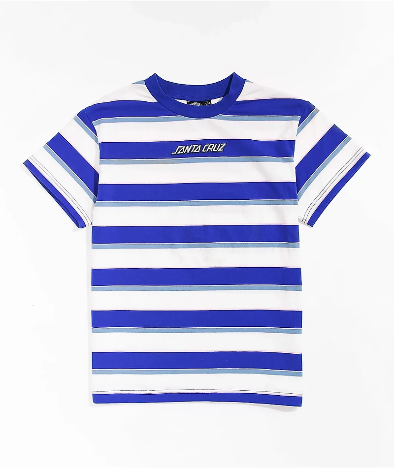 Santa Cruz Kids' Knit Blue & White Stripe T-Shirt