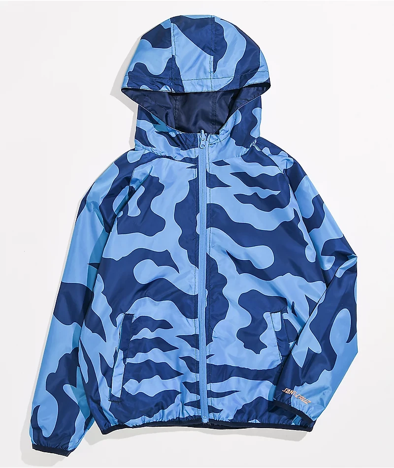 Santa Cruz Kids' Obscure Blue Reversible Windbreaker Jacket