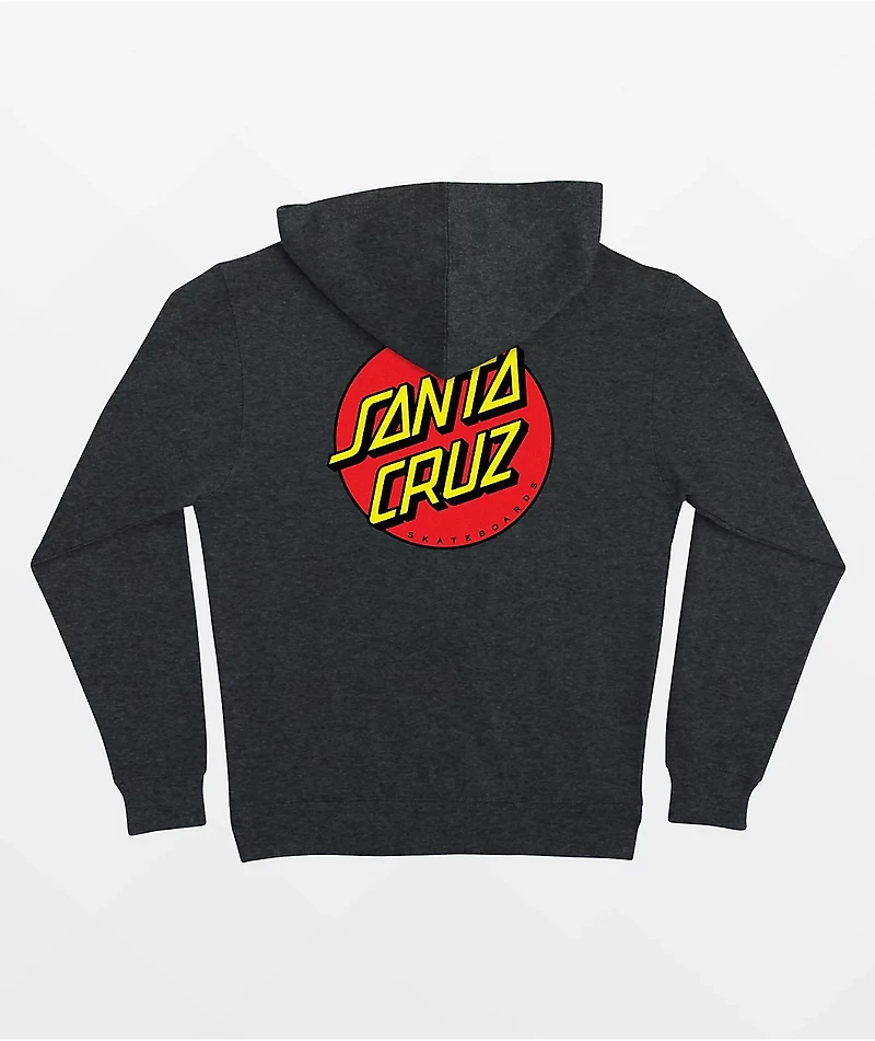 Santa Cruz Kids Classic Dot Charcoal Zip Hoodie