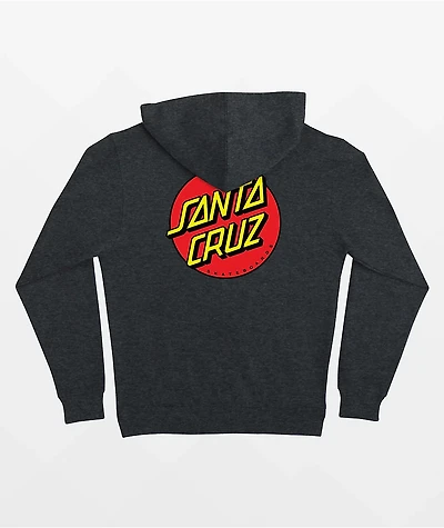 Santa Cruz Kids Classic Dot Charcoal Zip Hoodie