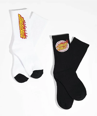 Santa Cruz Kids Flame 2 Pack Crew Socks