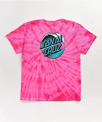 Santa Cruz Kids Wave Dot Pink Tie Dye T-Shirt