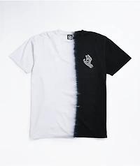 Santa Cruz Letter Hand Black & White Dip Dye T-Shirt