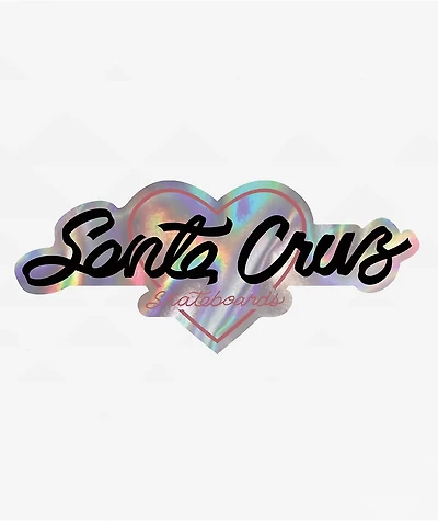 Santa Cruz Love Script Holographic Sticker