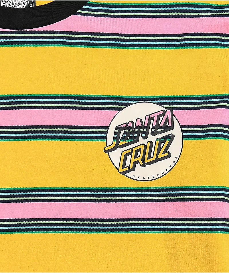 Santa Cruz Missing Dot Striped Yellow Long Sleeve T-Shirt