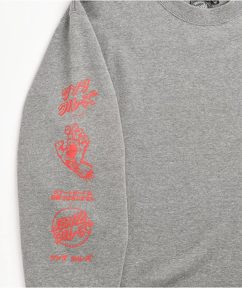 Santa Cruz Mixed Up Grey Crewneck Sweatshirt