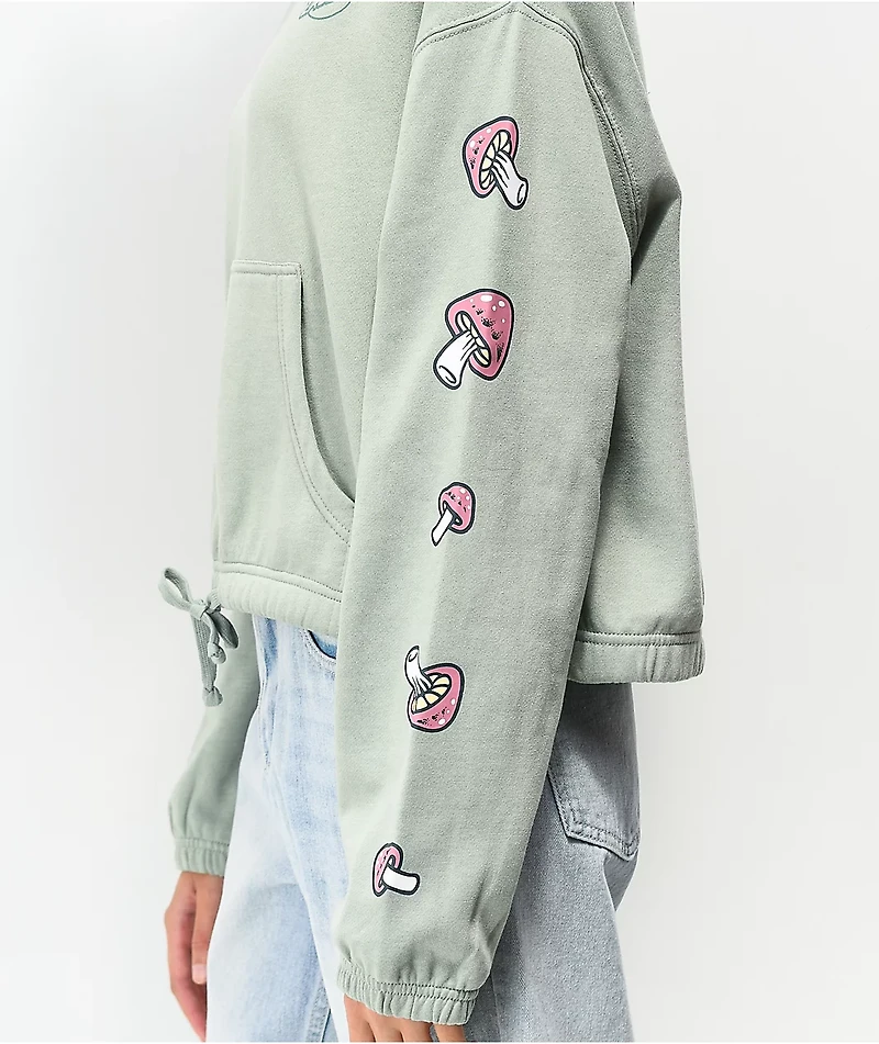 Santa Cruz Monarch Mushroom Sage Crop Crewneck Sweatshirt