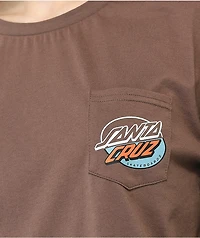 Santa Cruz Mushroom Wave Splice Brown Long Sleeve T-Shirt