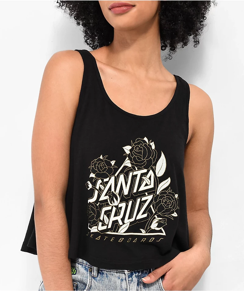 Santa Cruz Not A Dot Black Crop Tank Top