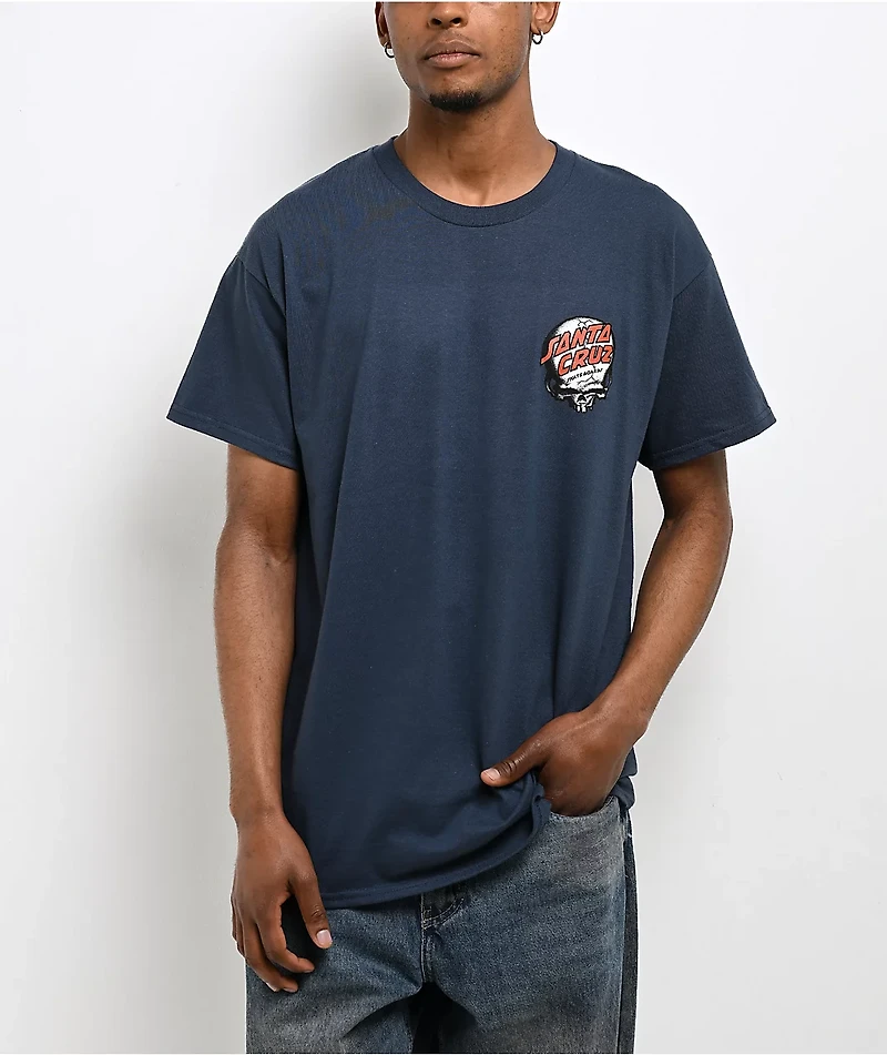Santa Cruz O'brien Screaming Reaper Blue T-Shirt