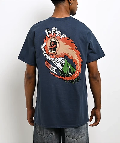 Santa Cruz O'brien Screaming Reaper Blue T-Shirt