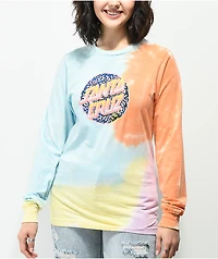 Santa Cruz Obscure Dot Multi Coral Tie Dye Long Sleeve T-Shirt