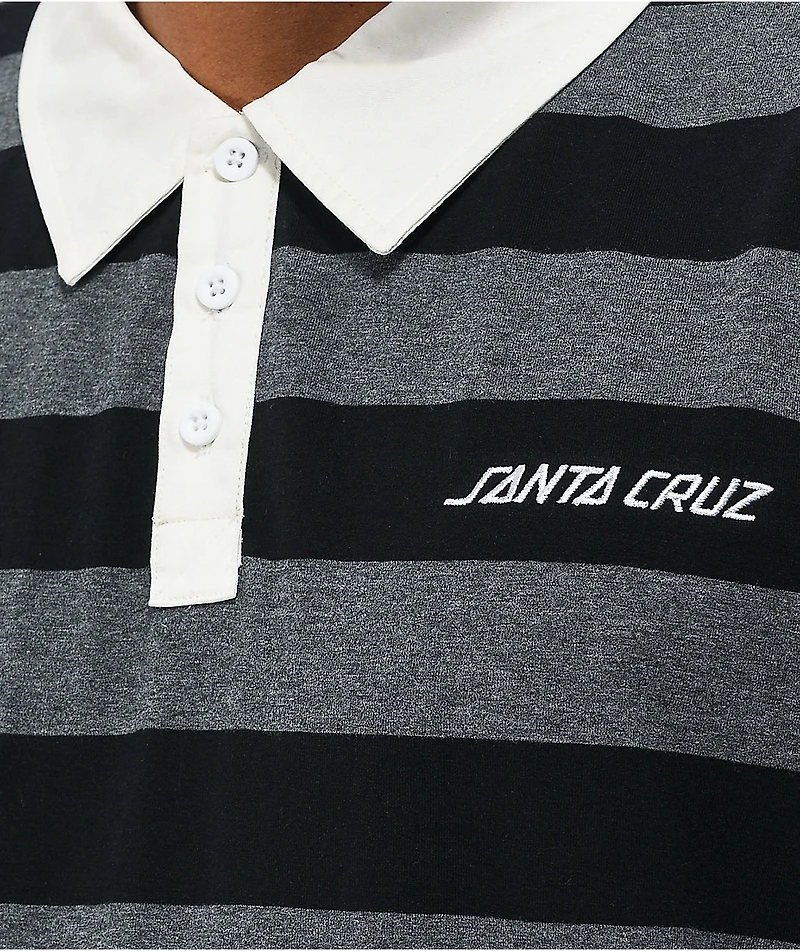 Santa Cruz Opus Black & Grey Stripe Polo Shirt