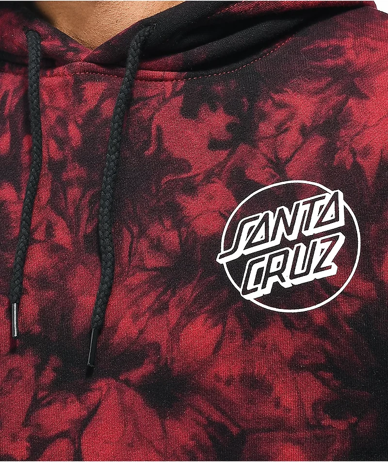 Santa Cruz Opus Dot Red & Black Cloud Dye Hoodie