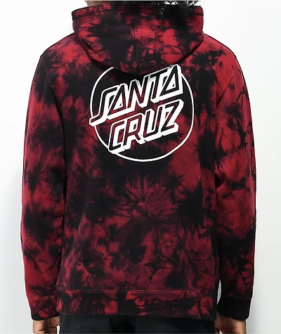 Santa Cruz Opus Dot Red & Black Cloud Dye Hoodie