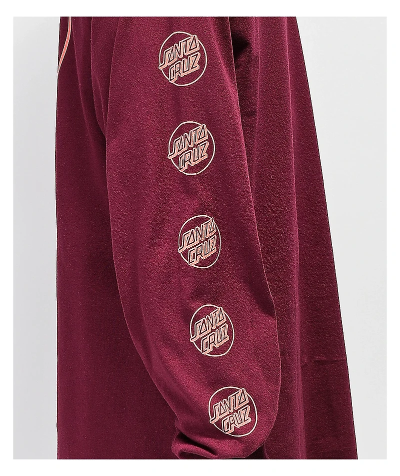 Santa Cruz Opus Repeat Burgundy Long Sleeve T-Shirt