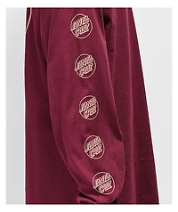 Santa Cruz Opus Repeat Burgundy Long Sleeve T-Shirt