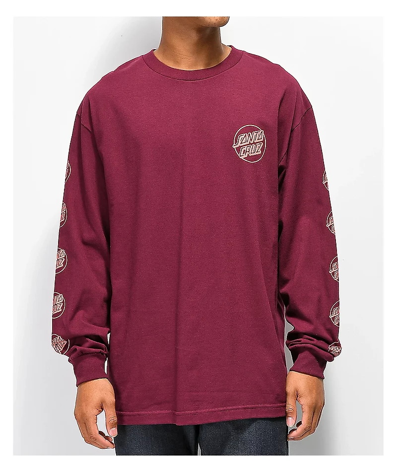 Santa Cruz Opus Repeat Burgundy Long Sleeve T-Shirt