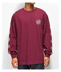 Santa Cruz Opus Repeat Burgundy Long Sleeve T-Shirt