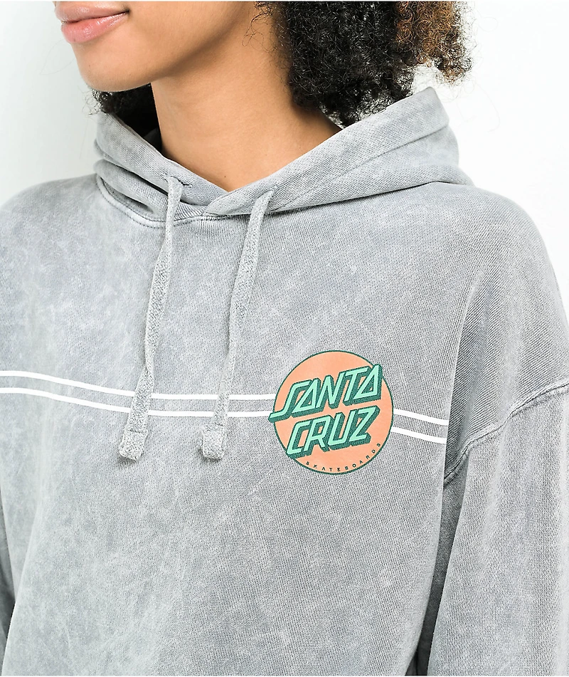 Santa Cruz Other Dot Grey Mineral Wash Hoodie