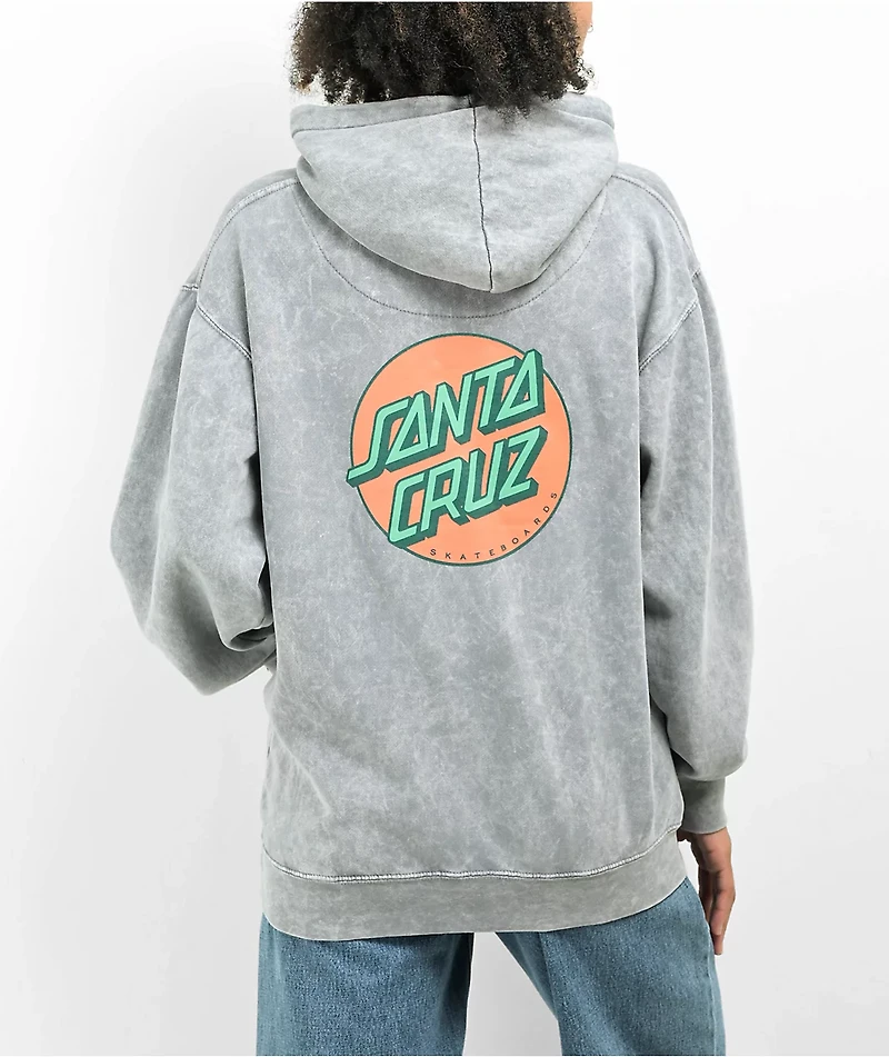 Santa Cruz Other Dot Grey Mineral Wash Hoodie