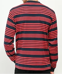 Santa Cruz Outline Red & Navy Stripe Long Sleeve T-Shirt