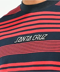 Santa Cruz Outline Red & Navy Stripe Long Sleeve T-Shirt