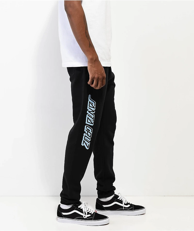 Santa Cruz Outline Stripe Black Sweatpants