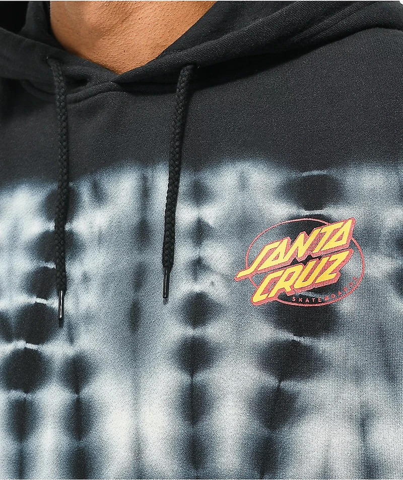 Santa Cruz Oval Dot Black & Bone Tie Dye Hoodie