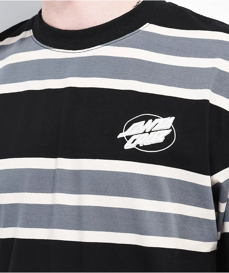 Santa Cruz Oval Dot Black Stripe T-Shirt