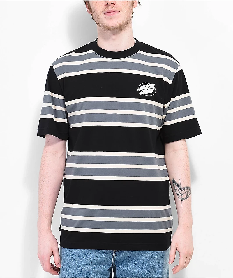 Santa Cruz Oval Dot Black Stripe T-Shirt