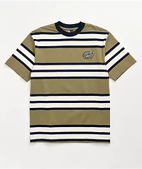 Santa Cruz Oval Dot Olive & Black Stripe T-Shirt