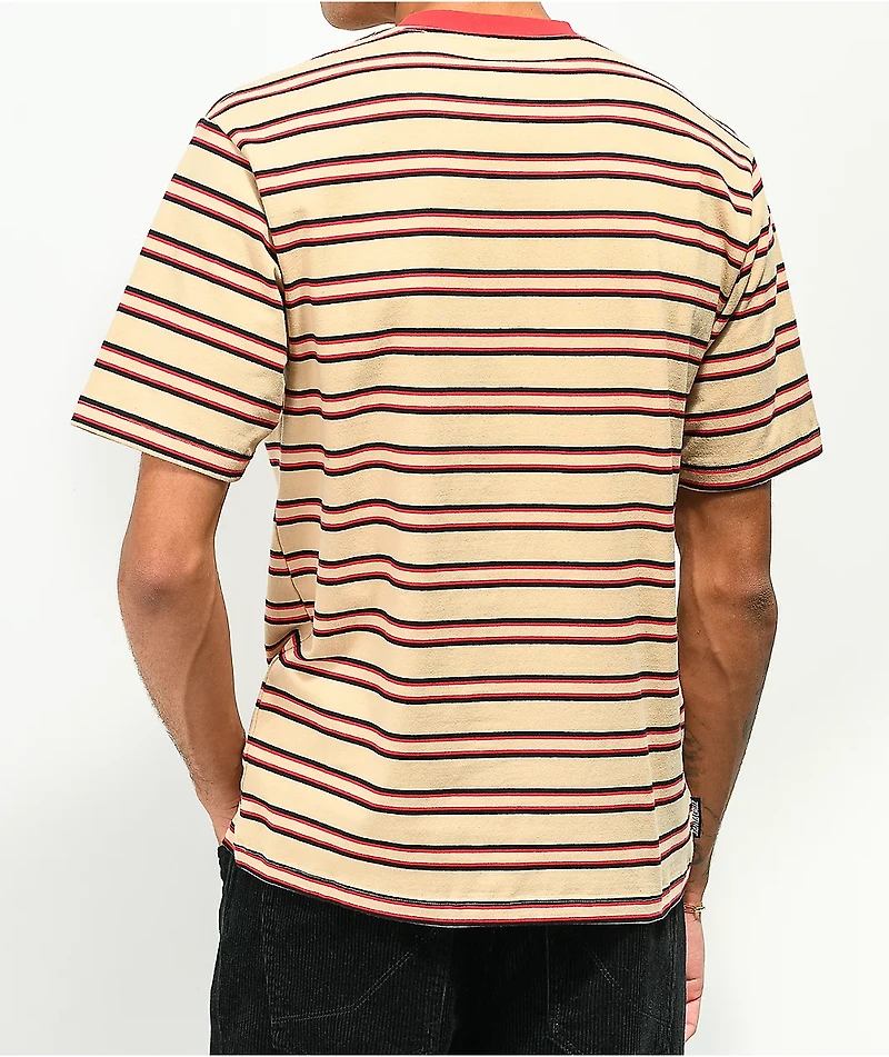 Santa Cruz Oval Dot Sand Brown Stripe T-Shirt