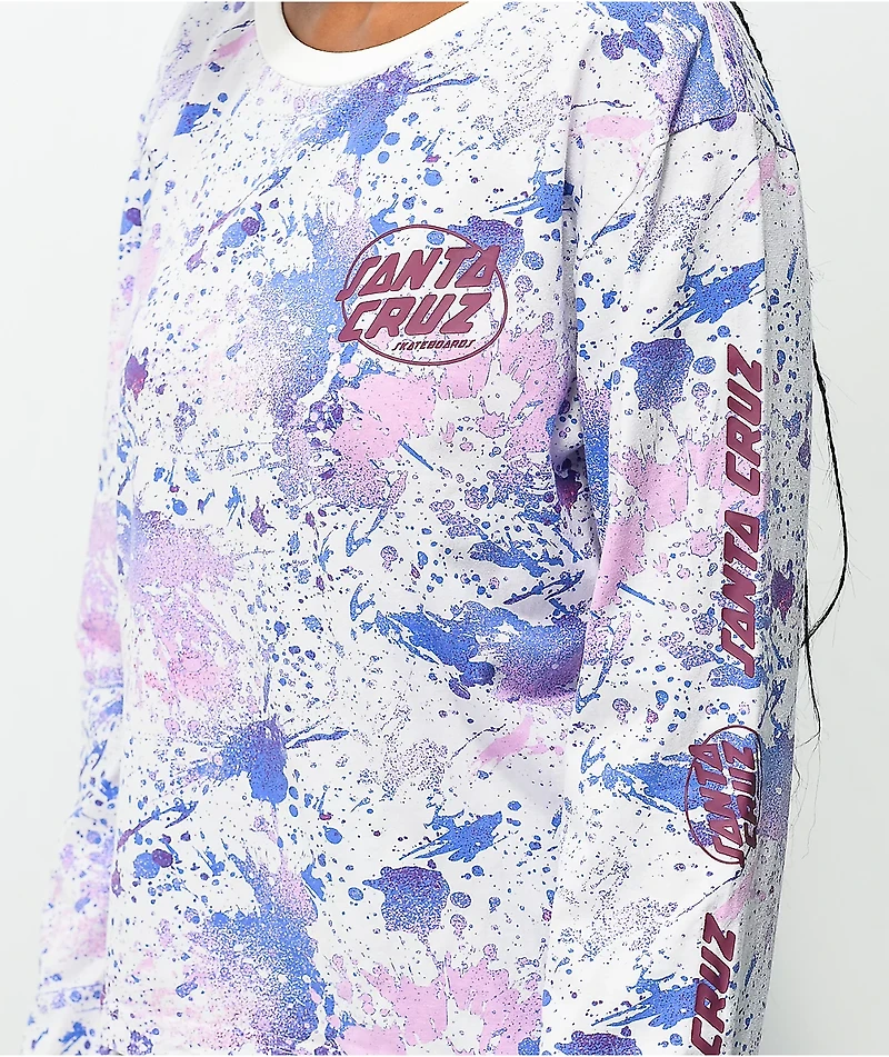 Santa Cruz Oval Dot Splatter Purple Long Sleeve T-Shirt