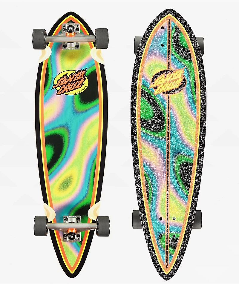 Santa Cruz Oval Flame Lava Dot 33" Pintail Longboard Complete