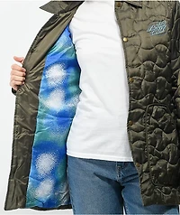 Santa Cruz Oval Line Dot Olive Quilted Chore Jacket