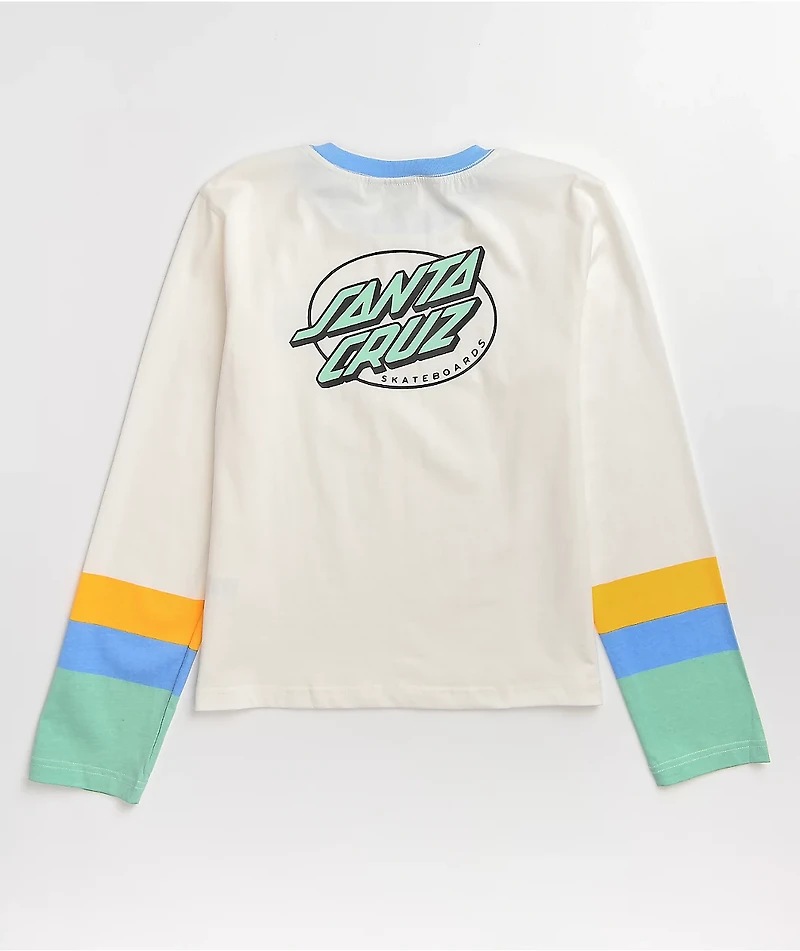 Santa Cruz Partial Oval Dot White & Multi Long Sleeve T-Shirt