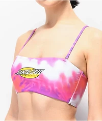 Santa Cruz Pink & Purple Tie Dye Bandeau Bikini Top