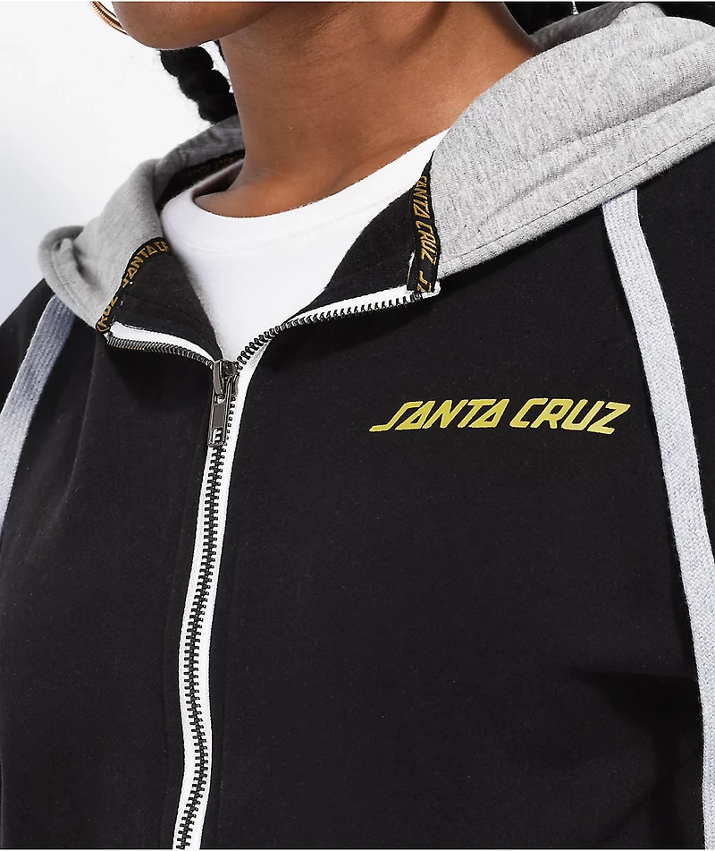 Santa Cruz Ringed Black Zip Hoodie