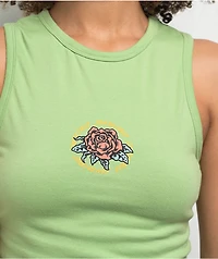 Santa Cruz Ringed Rose Green Crop Tank Top